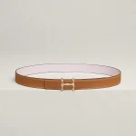 H Torsade belt buckle & Reversible leather strap 24 mm
